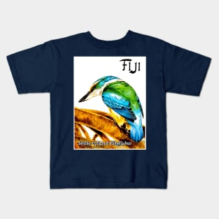 FIJI : White-Collard Kingfisher Travel Advertising Print Kids T-Shirt